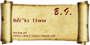 Büki Ilona névjegykártya