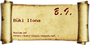 Büki Ilona névjegykártya